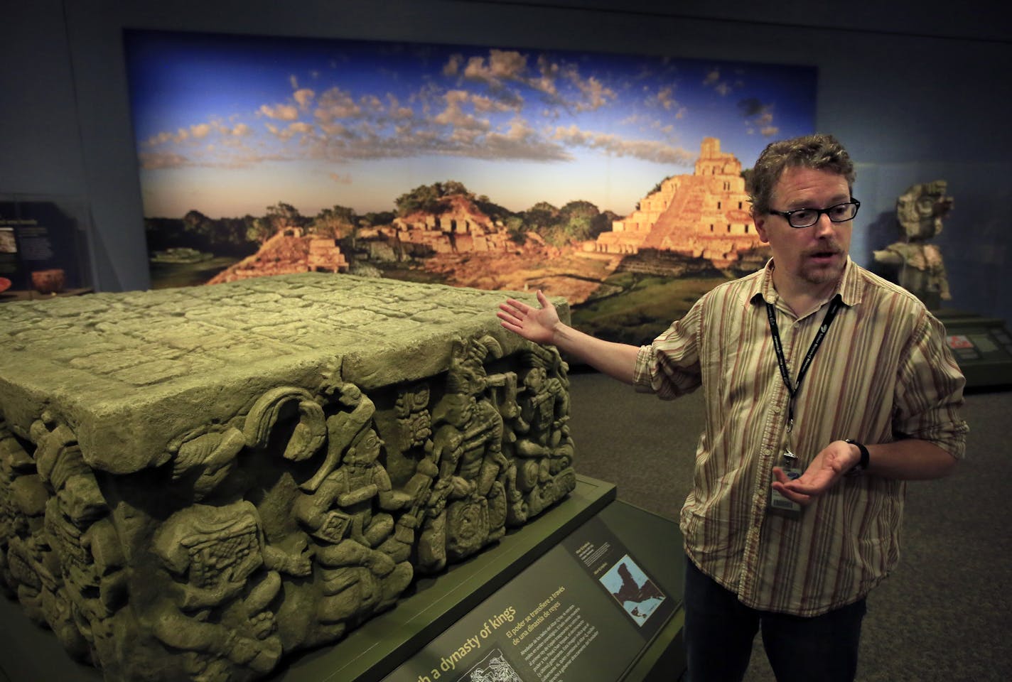 In the mid-1990s, Ed Fleming participated in an archaeological field school in Belize that was directed by Dr. Jaime Awe. Almost 20 years later, Ed has earned a doctorate in archaeology and is the Science Museum of Minnesota's curator of archaeology, and he has re-connected with his former teacher. Awe served as an advisor on the landmark exhibition that Fleming co-curated with Dr. Marc Levine of the Denver Museum of Nature and Science, Maya: Hidden Worlds Revealed. From June 21, 2013 to January