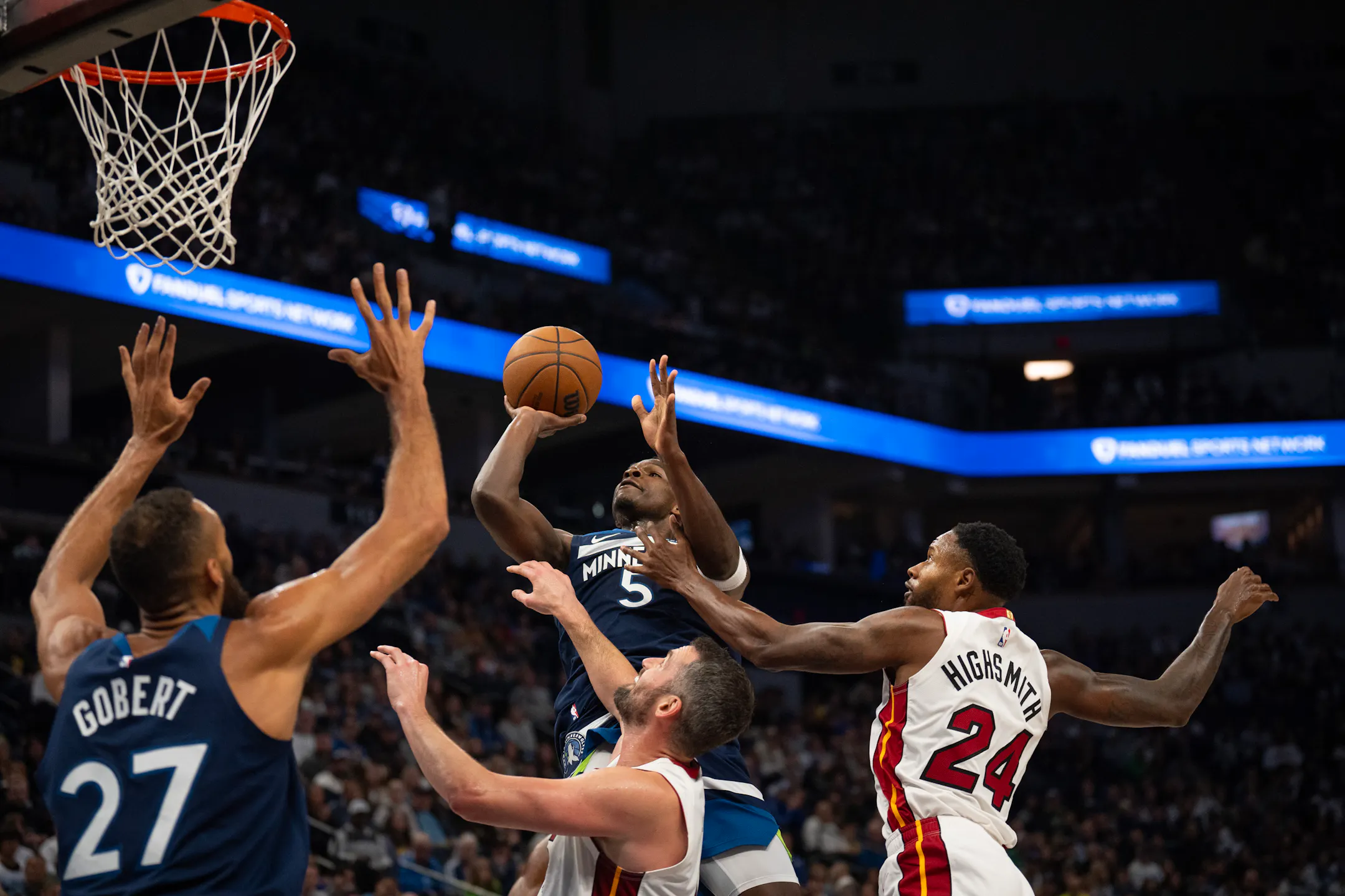 Min Wolves Logo Wolves fall at home 95-94 to Butler-less Heat and show it troubles them