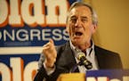 Democrat U.S. Rep. Rick Nolan addressed supporters at his elections headquarters at the Arrowwood LodgeTuesday, Nov. 4, 2014, in Baxter, MN.