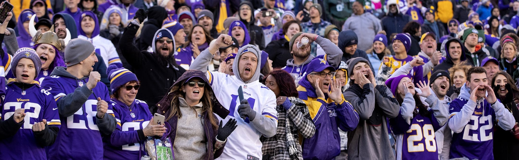 Minnesota Vikings fans cheered in the fourth quarter.