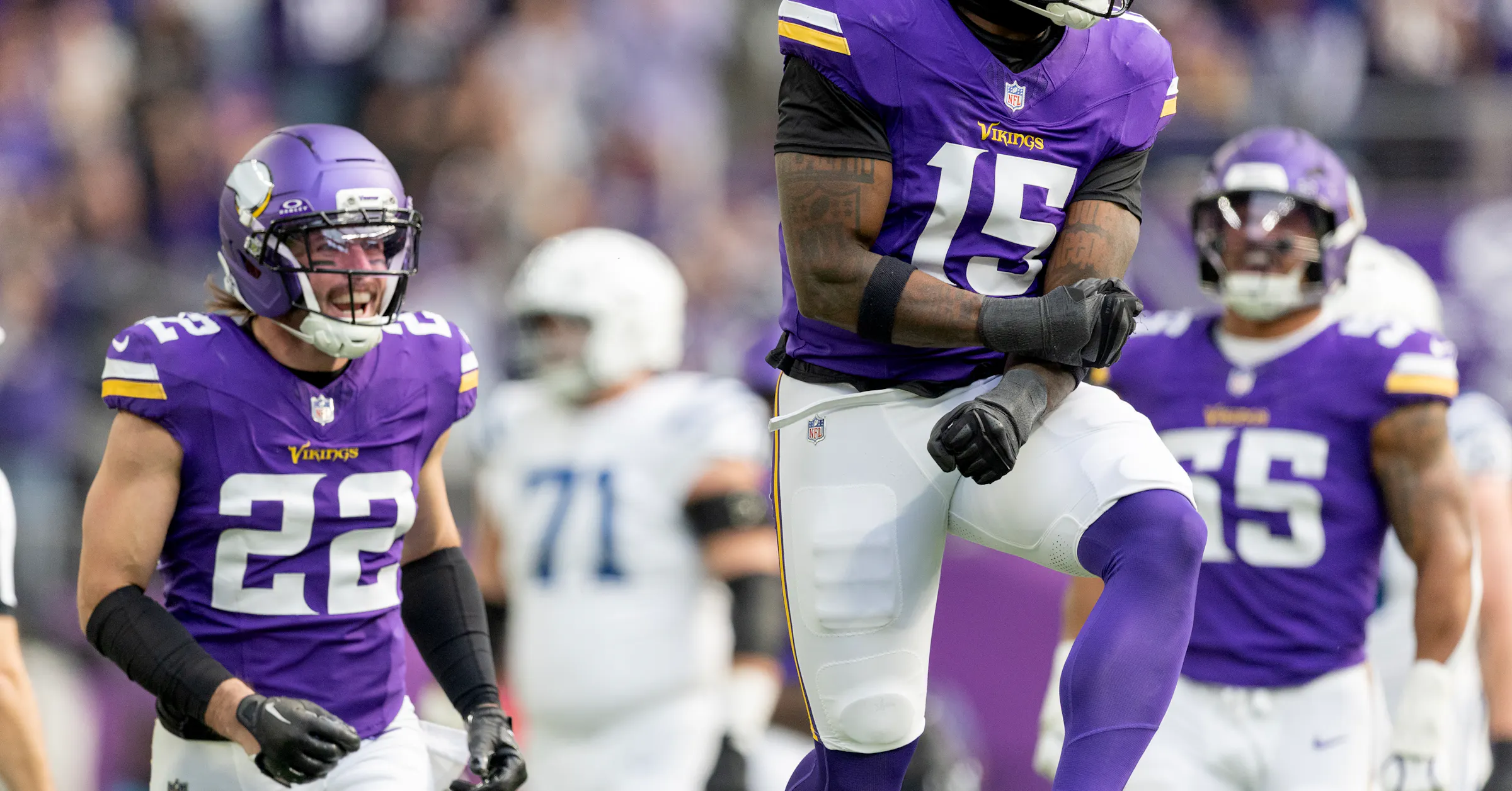 Star Week Logo Minnesota Vikings' Dallas Turner disrupts Indianapolis Colts in Week 7