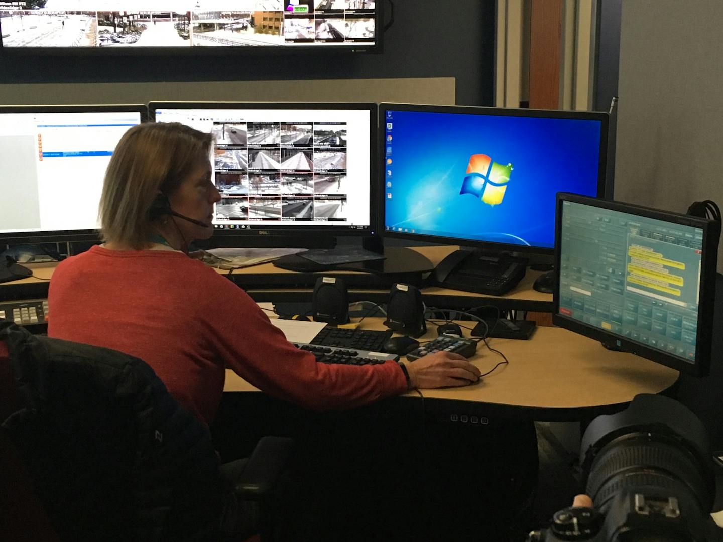 Emergency dispatcher Jo Richmond demonstrated how the new "Text-to-911" service works at the University of Minnesota's emergency communications center.