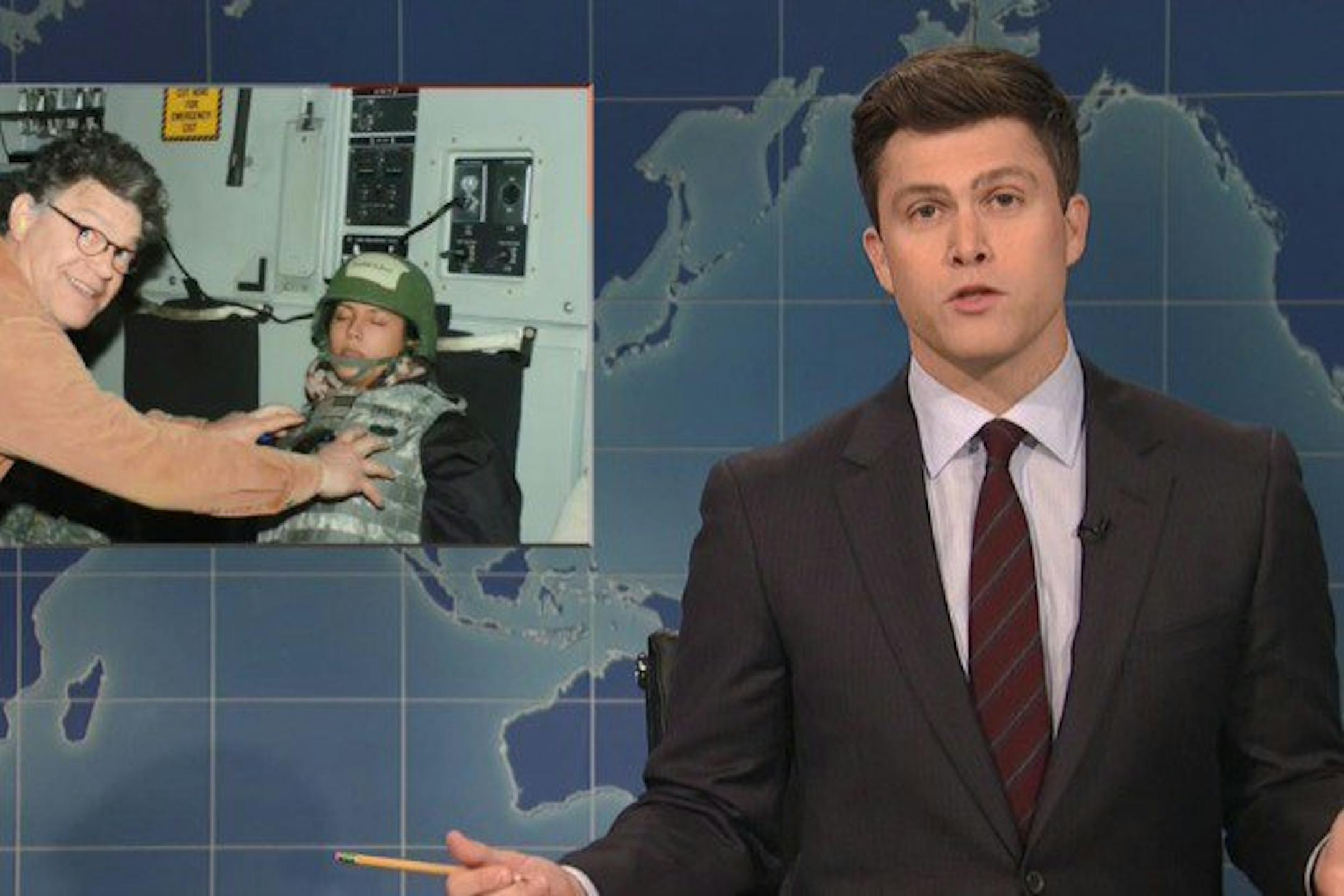 On "Saturday Night Live," Sen. Al Franken was a focus of the Weekend Update segment.
