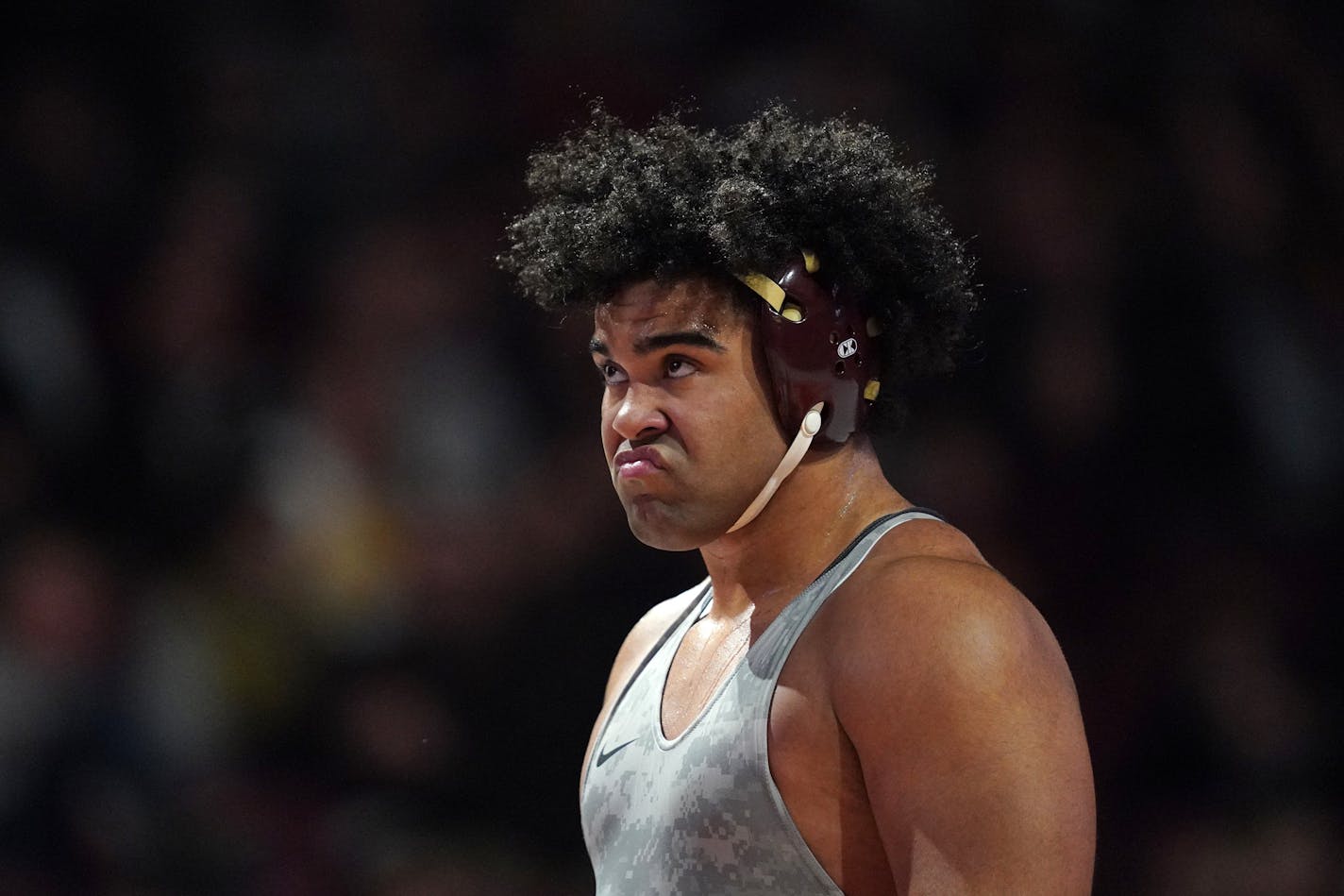 Minnesota's Gable Steveson took the mat to wrestle Wisconsin's Trent Hillger Friday night. ] ANTHONY SOUFFLE • anthony.souffle@startribune.com