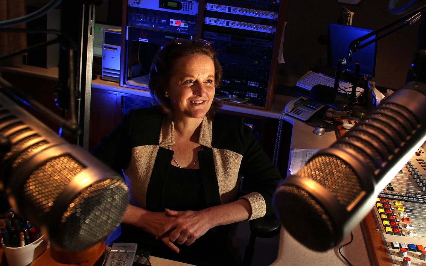 JIM GEHRZ•jgehrz@startribune.com Minneapolis/June 22, 2011/10:00 AM Ginny Morris chairs Hubbard Radio, which operates more than 20 stations around the country.