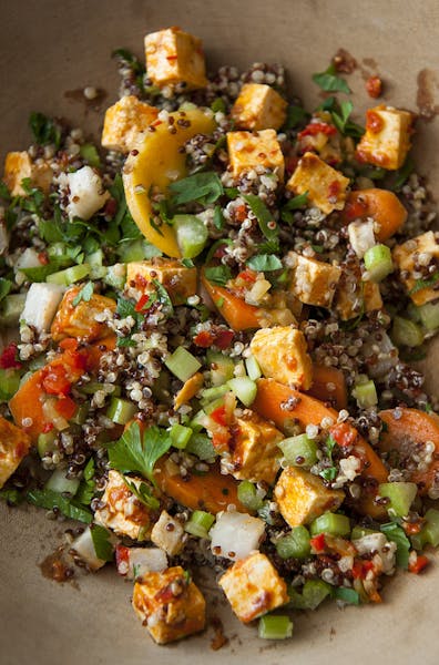Mette Nielsen, Special to the Star Tribune WINTER VEGETABLE SALAD WITH QUINOA AND TOFU, for Beth Dooley weekly column