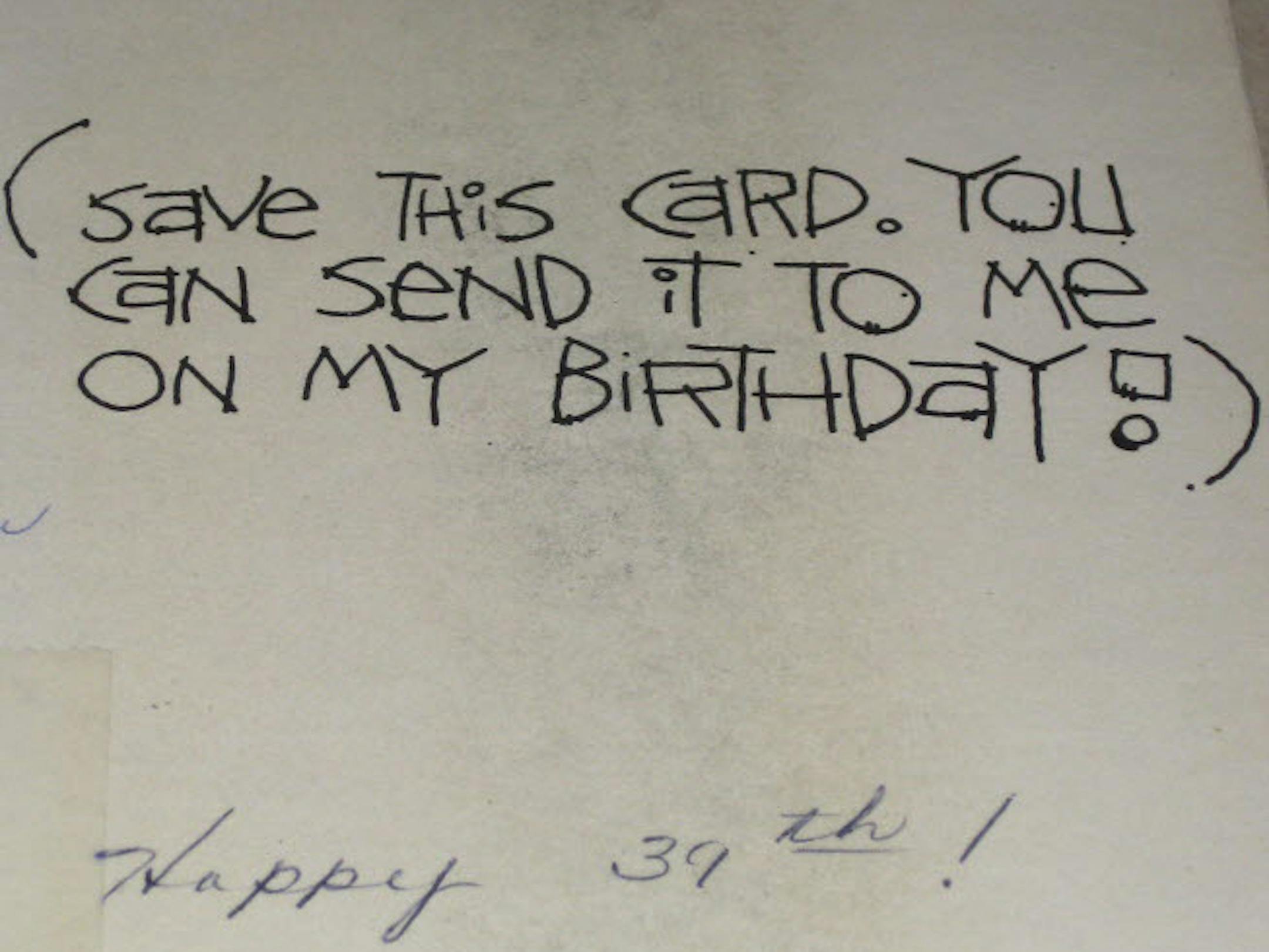 Tom Hamilton of Mora, Minn., and his sister-in-law Madolyn Mann, 79, of Pharr, Texas, had exchanged this birthday card annually since 1975.