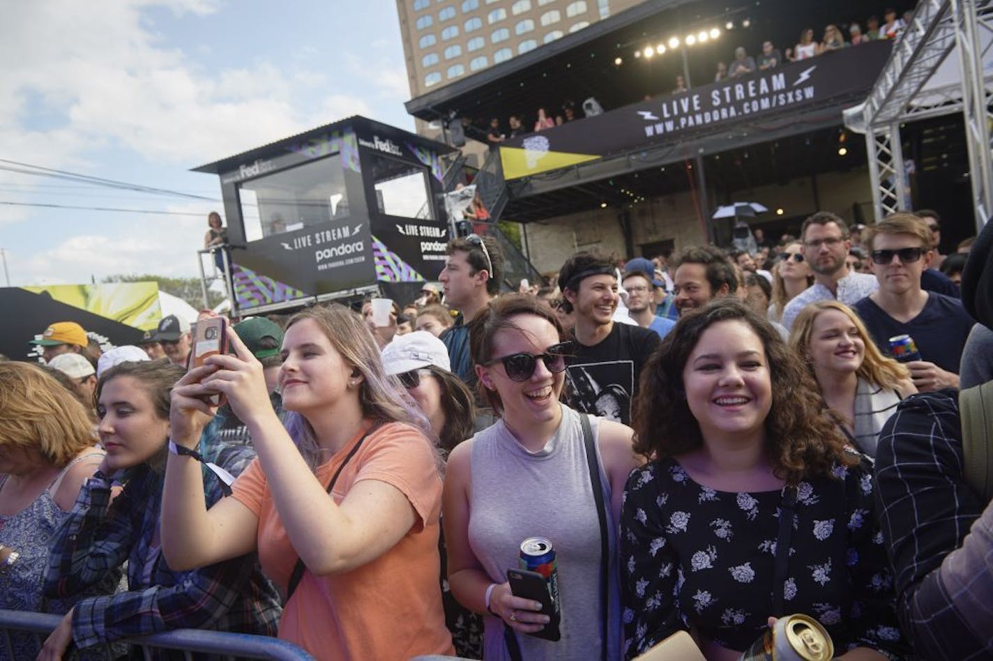 Fans cheer for Minneapolis artist Lizzo at the "Pandora at SXSW" show at the Gatsby, a club on 6th Street on March 16 in Austin, Texas during the 2017 South by Southwest music festival.