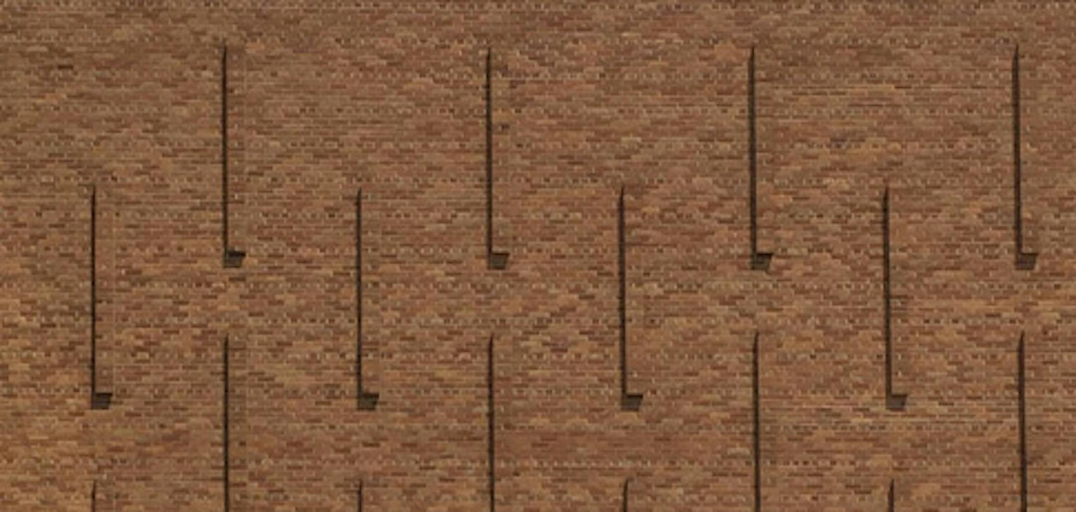 A part of Southdale's vertical brick lines that hadn't been smoothed out yet: