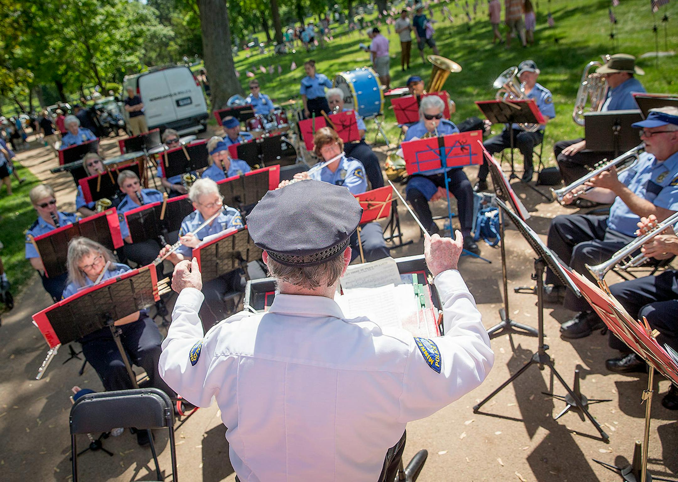 Members of the Minneapolis Police Band performed at the annual Memorial Day Ceremony at Lakewood Cemetery, Monday, Ma 28, 2018 in Minneapolis, MN.