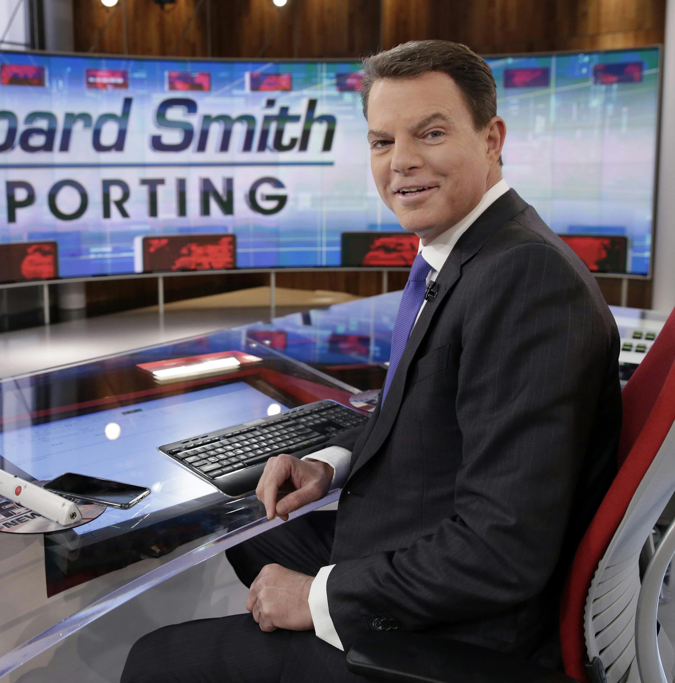 FILE - In this Jan. 30, 2017, file photo, Fox News Channel chief news anchor Shepard Smith on The Fox News Deck before his "Shepard Smith Reporting" program, in New York. Smith has signed a multi-year contract with the network. 21st Century Fox and Fox News Executive Chairman Rupert Murdoch announced the contract extension on Thursday. (AP Photo/Richard Drew, File)