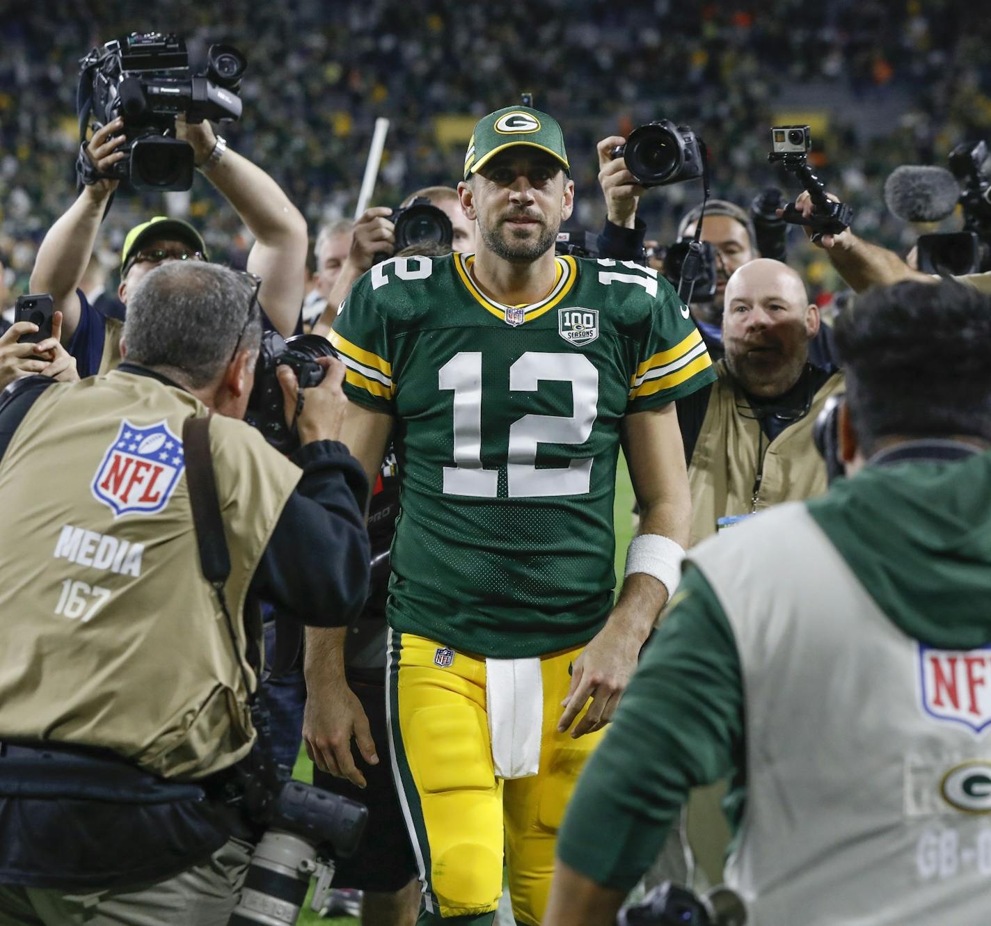 Aaron Rodgers caught Mike Zimmer's eye early, during a preseason game in 2008.