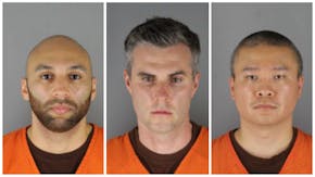 The booking mugs of, from left, former Minneapolis officers J Alexander Kueng, Thomas Lane and Tou Thao.