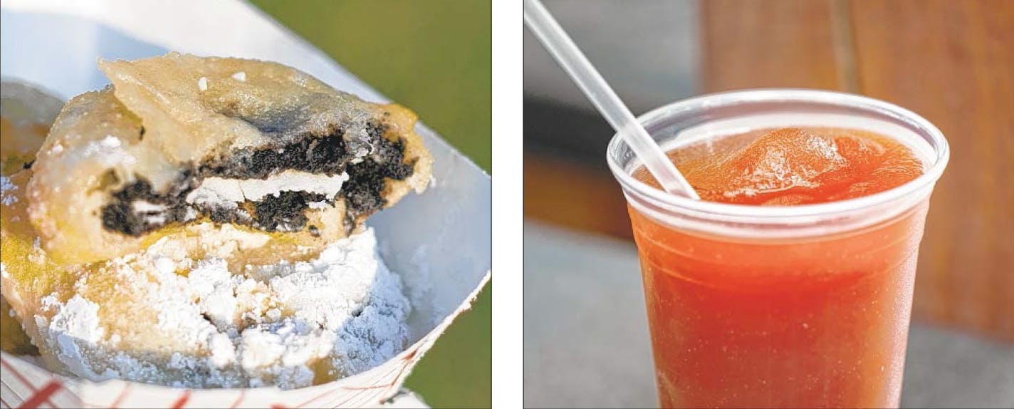 Chocolate and fruit: Deep-Fried Oreo and Fros&#xe9; Wine Slushie