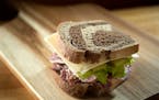 Marble Rye bread jazzes up a simple sandwich.
