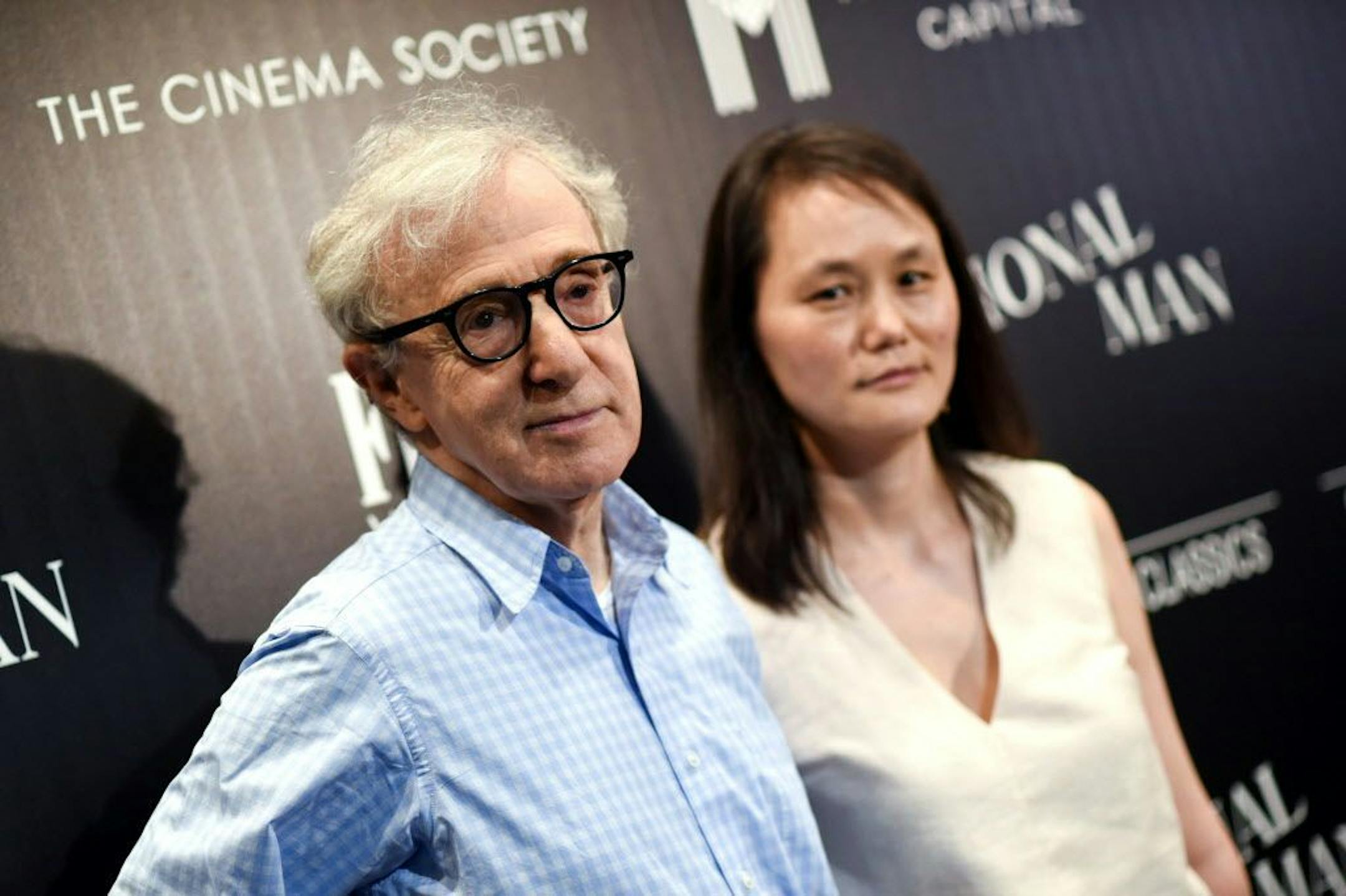 FILE - In this July 15, 2015, file photo, director Woody Allen and wife Soon-Yi Previn attend a special screening of "Irrational Man", hosted by The Cinema Society and Fiji Water, at the Museum of Modern Art in New York.