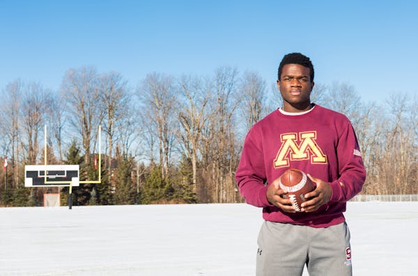 Jonathan Femi-Cole, Gophers running back recruit, from St. Andrew's College in Aurora, Ontario.