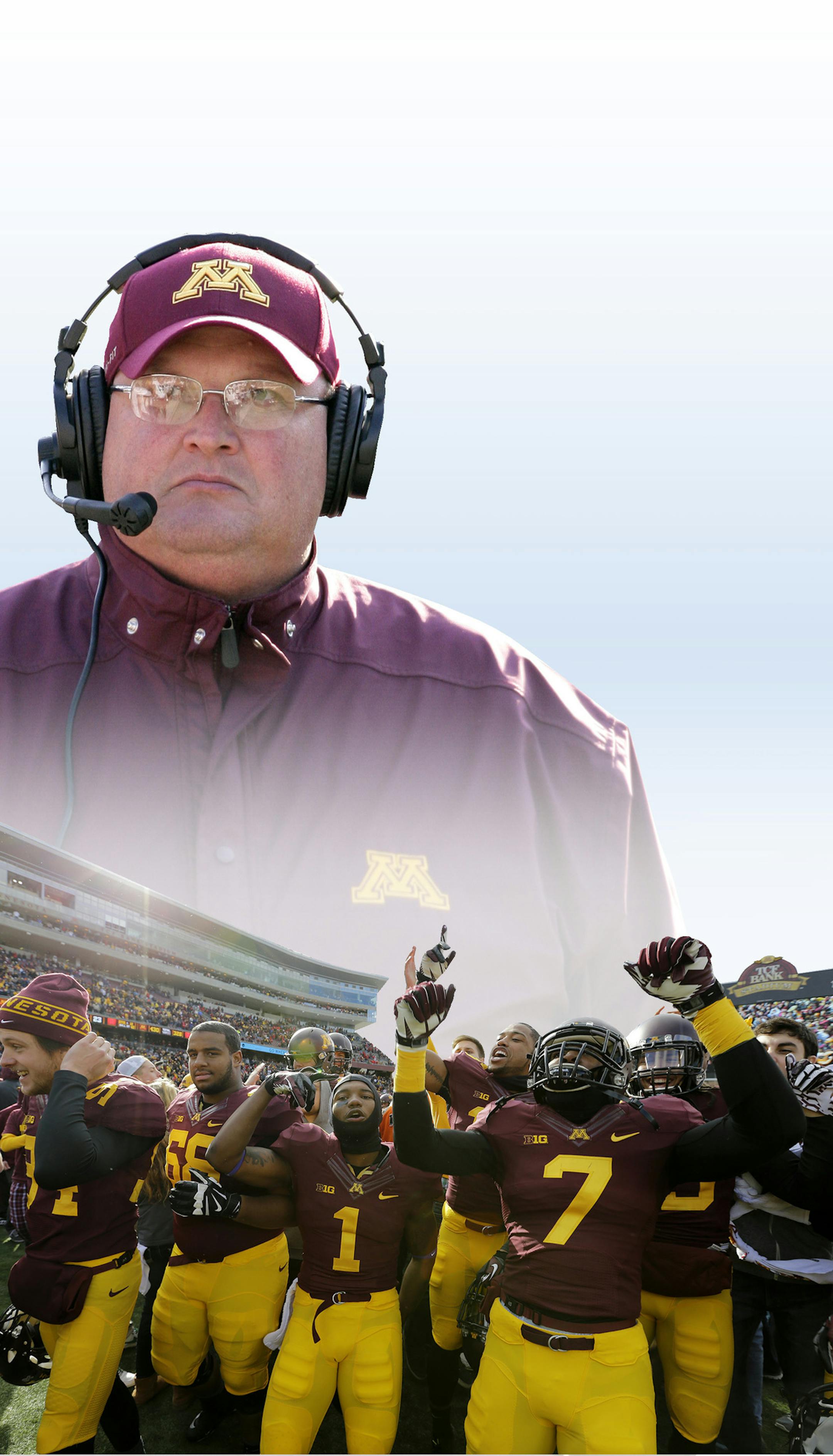 Minnesota defensive back Damarius Travis (7) and teammates celebrate after Minnesota beat Nebraska 34-23 in an NCAA college football game in Minneapolis Saturday, Oct. 26, 2013. (AP Photo/Ann Heisenfelt) ORG XMIT: NYOTK ORG XMIT: MIN1408201150437825