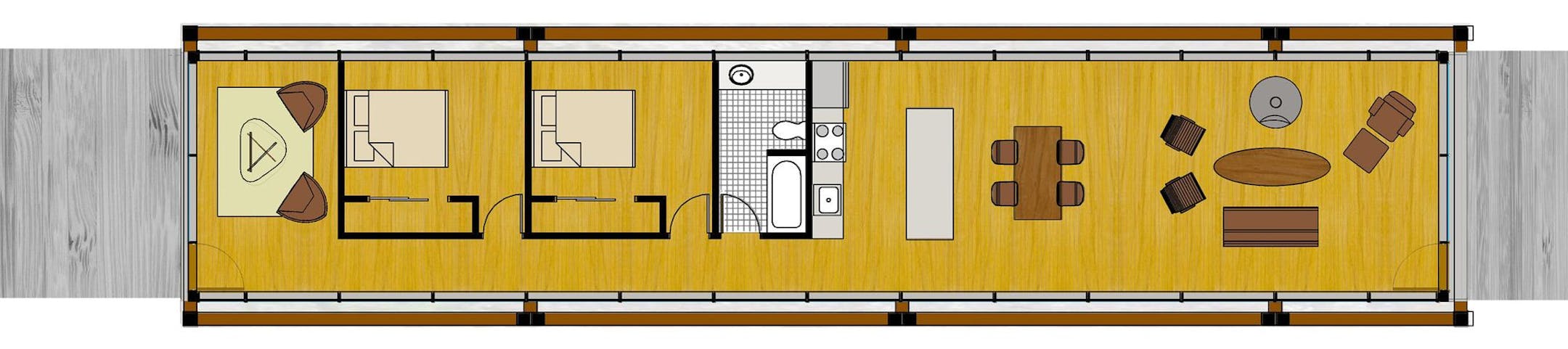 CityDeskStudio Floor plan of skway as Lake Superior retreat
