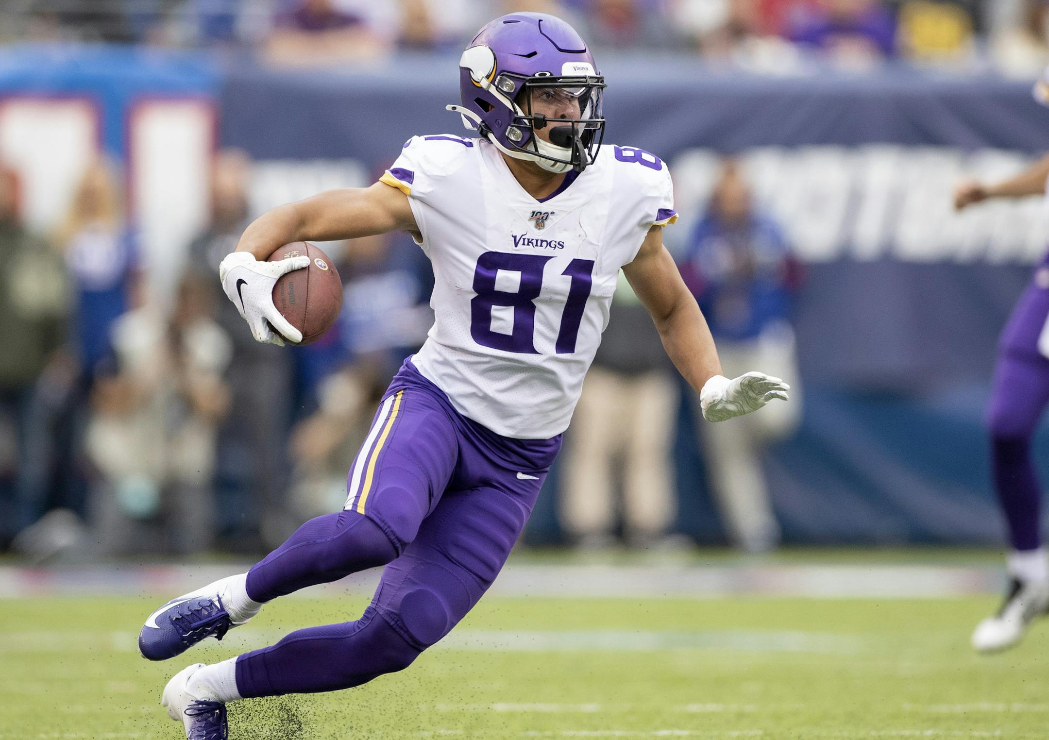 The Vikings' Bisi Johnson has 26 catches, ranking third among rookie receivers drafted in the fourth round or lower.