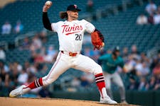 Twins starter Chris Paddack delivers in the first inning against the Seattle Mariners on Wednesday night at Target Field.  