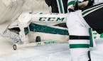 Stars goalie Kari Lehtonen blocked a shot by the Wild's Nino Niederreiter late in the third period Sunday in Game 6 at Xcel Energy Center. The play wa