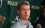 Minnesota Wild General Manager, Chuck Fletcher, addresses the press Sunday, February 14 at Braemer Arena in Edina, the morning after firing Wild Head 
