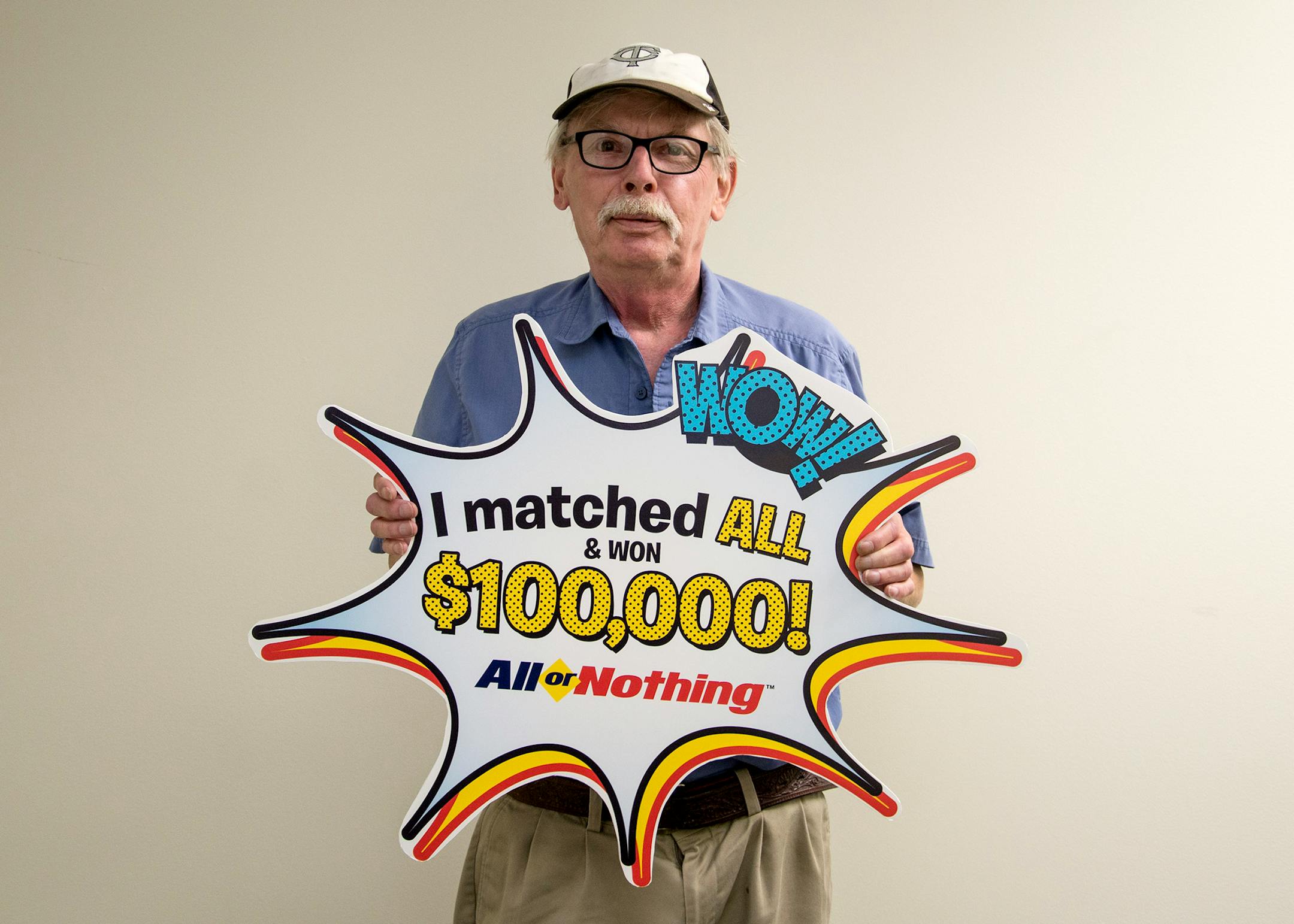 Jeffrey Bock, winner of $100,000 in a lottery game this week. He won $20,000 with a scratch-off ticket in January