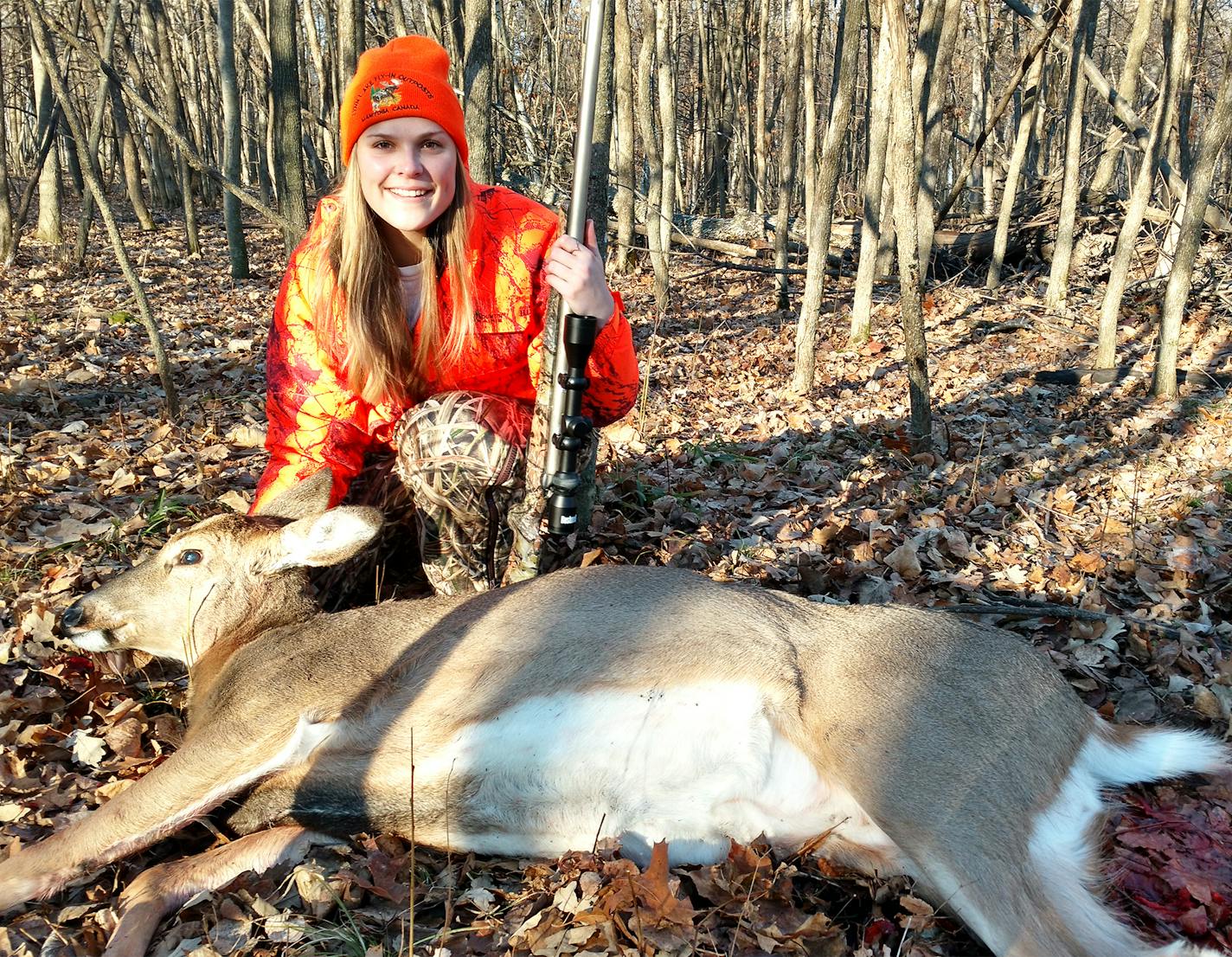 Jenna Bettschen hunted during the Minnesota muzzleloader season last year.