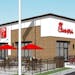 Renderings of a proposed Chick-fil-A restaurant in the Knollwood Mall area of St. Louis Park.