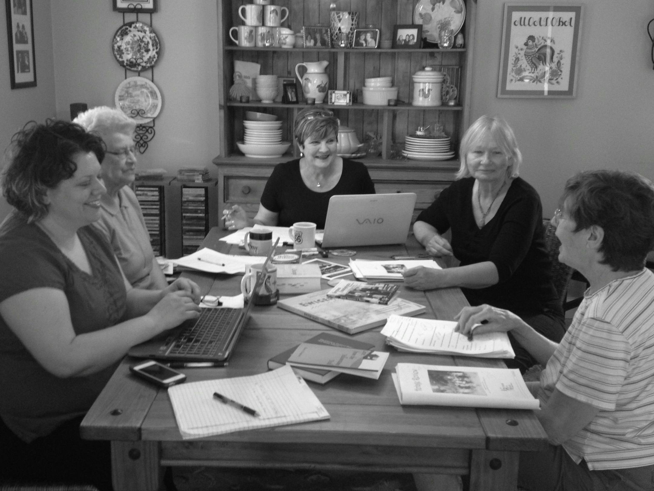 Submitted photos: The book's editors working on it.