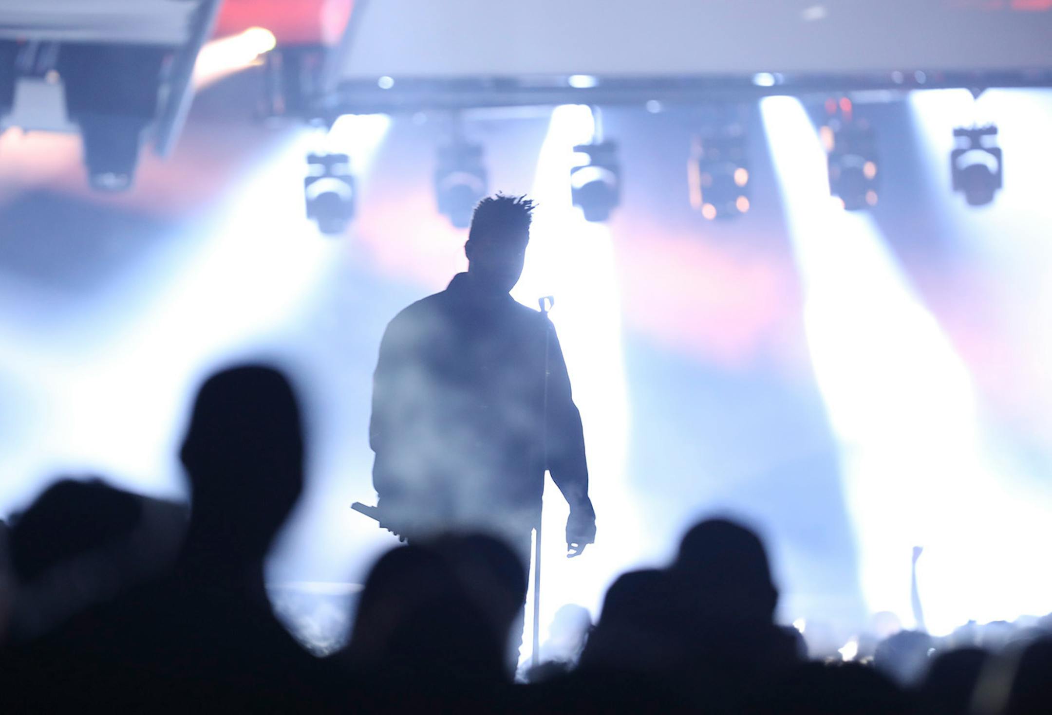 The Weeknd early in his set Sunday night.