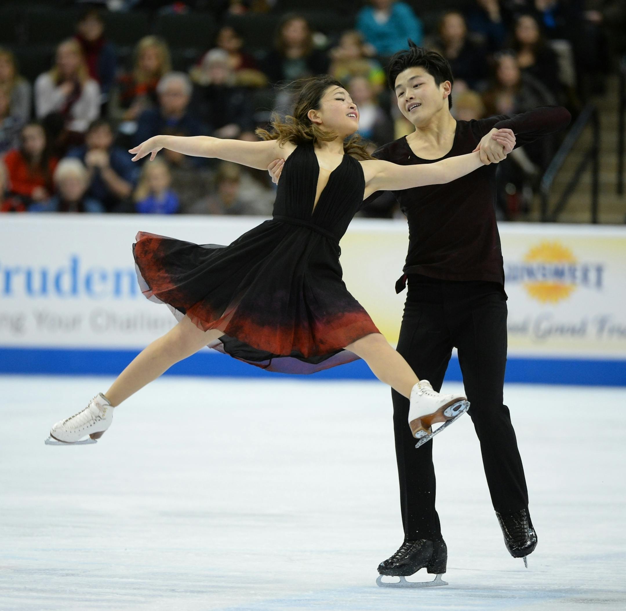 Maia Shibutani and Alex Shibutani performed in the Championship Free Dance program Saturday night with a score of 115.47. The Shibutanis won the overall dance championship with an overall score of 190.14.