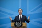 Britain's Prime Minister David Cameron delivers a speech on immigration at the Home Office in London, Thursday, May 21, 2015. Cameron on Thursday anno