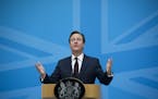 Britain's Prime Minister David Cameron delivers a speech on immigration at the Home Office in London, Thursday, May 21, 2015. Cameron on Thursday anno