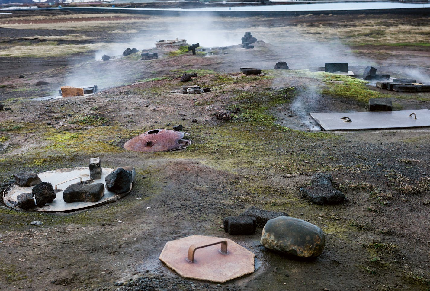 In Iceland, bread dough is lowered into these thermal ovens for baking.