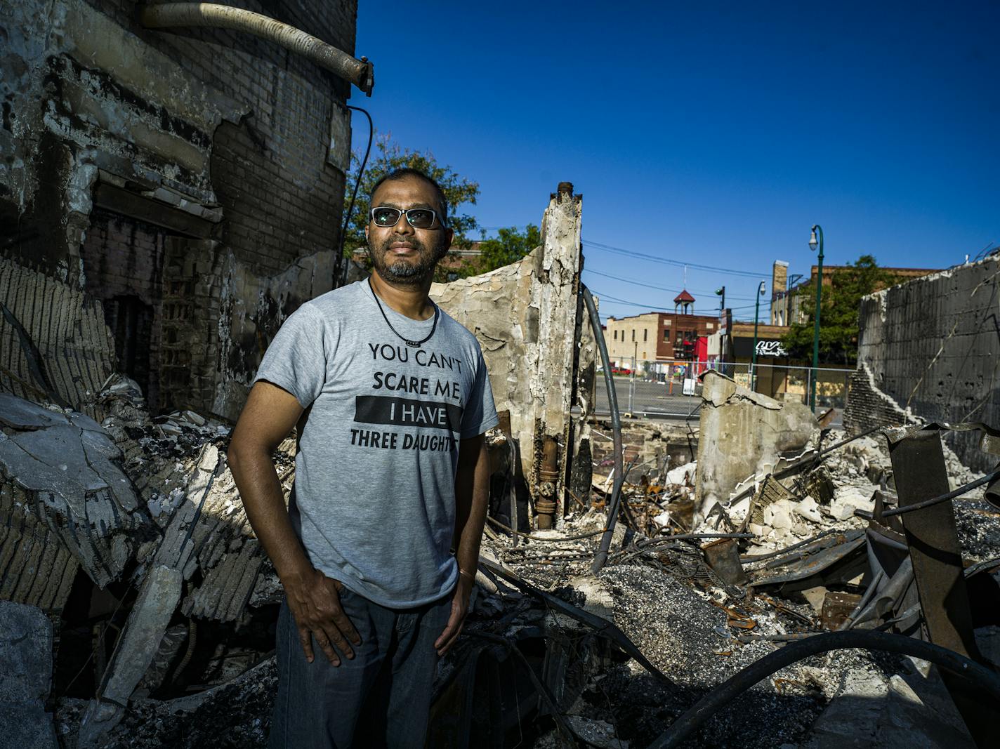 Ruhel Islam's restaurant was destroyed. The owner of Gandhi Mahal said "let my building burn, justice needs to be served." He plans to rebuild on the original site.