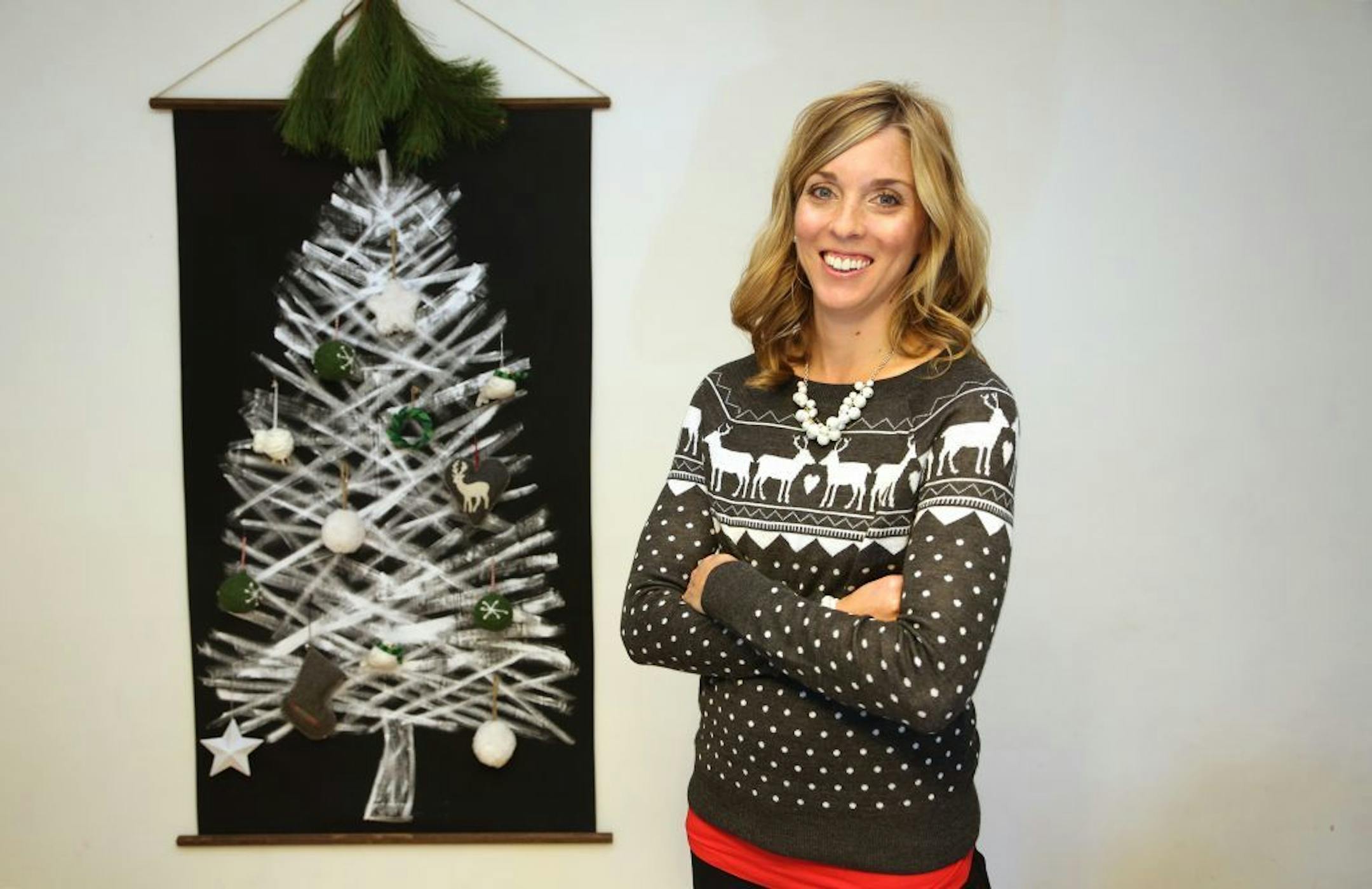 Katie Stahl and her wall tree ideal for people living in small spaces.