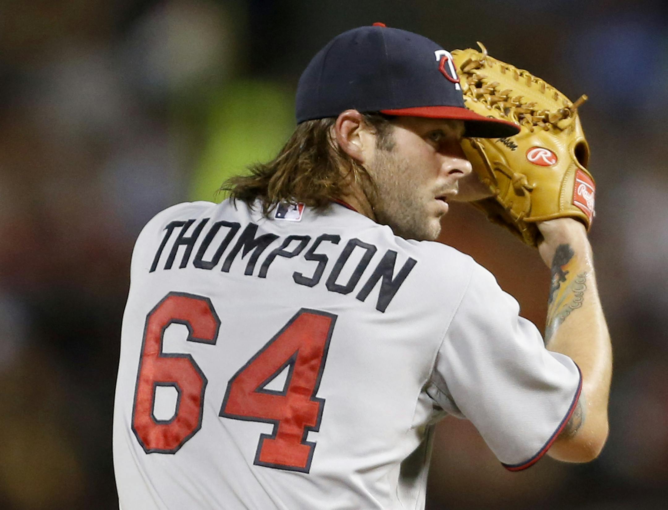 Twins reliever Aaron Thompson, shown June 12 at Texas, has struggled in June.
