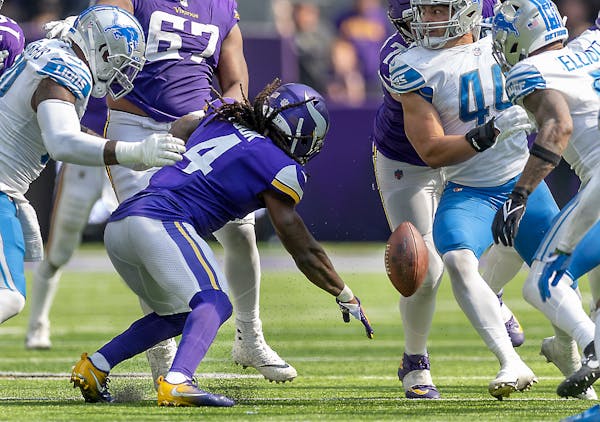 Dalvin Cook was injured on this play against the Lions in September.