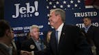 Jeb Bush greets supporters after his concession speech on the night of the South Carolina Republican primary, in Columbia, S.C., Feb. 20, 2016. Donald