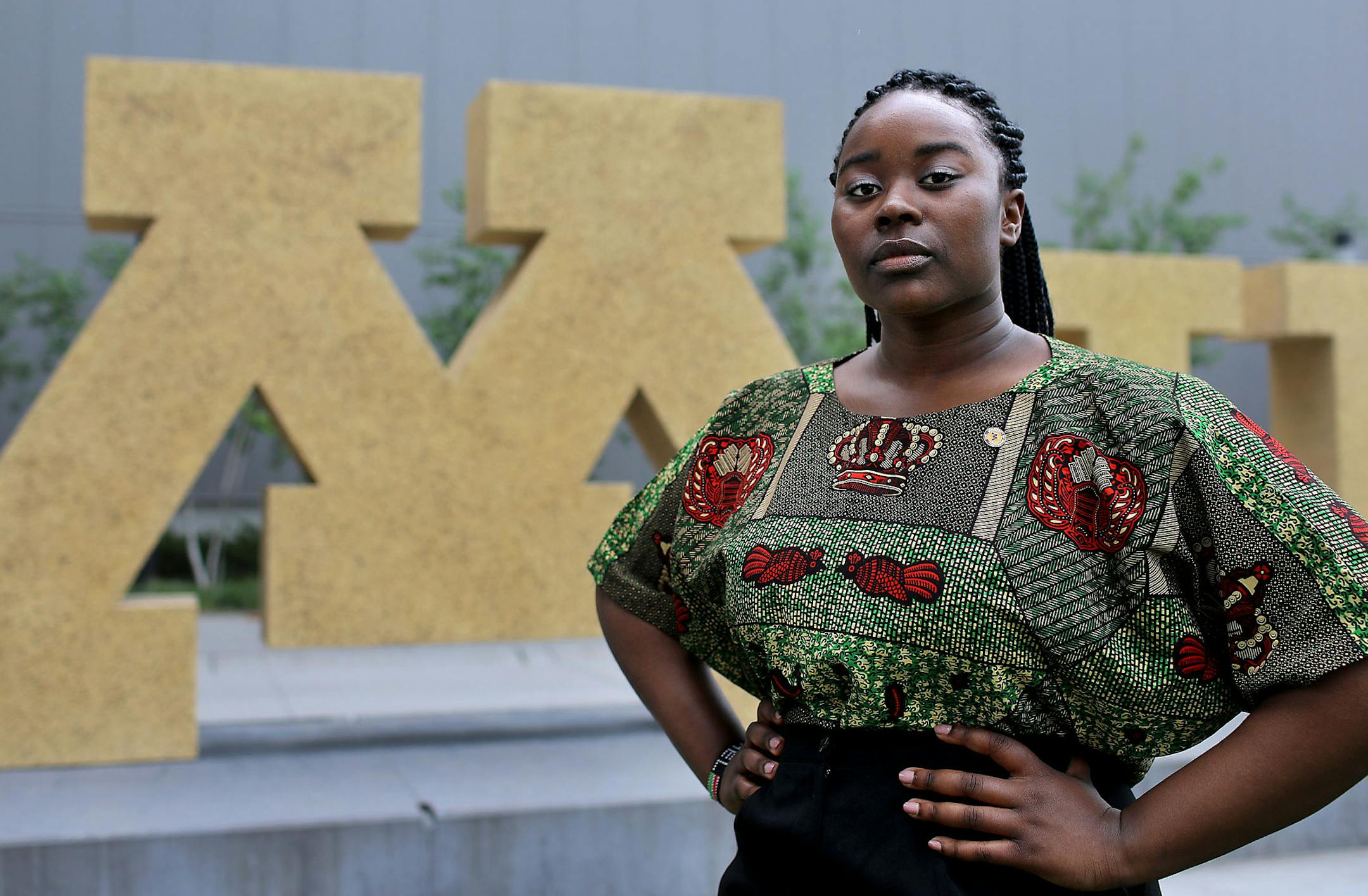 Senior Jael Kerandi, the University of Minnesota's first Black student body president, posed for a photo on campus Friday. Kerandi, from Plymouth, is a finance and marketing major with a minor in business law. DAVID JOLES • david.joles@startribune.com The nationwide uprising against police brutality is taking root at college campuses in Minnesota and across the country. At the University of Minnesota, the school's first Black student body president, Jael Kerandi, succesfully pushed the administr