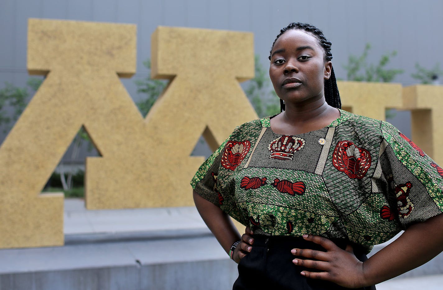 Senior Jael Kerandi, the University of Minnesota's first Black student body president, posed for a photo on campus Friday. Kerandi, from Plymouth, is a finance and marketing major with a minor in business law. DAVID JOLES • david.joles@startribune.com The nationwide uprising against police brutality is taking root at college campuses in Minnesota and across the country. At the University of Minnesota, the school's first Black student body president, Jael Kerandi, succesfully pushed the administr