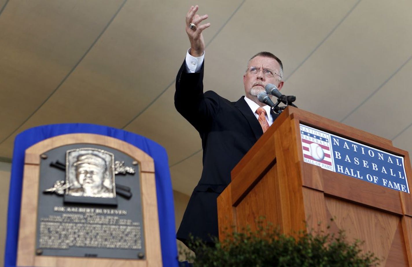 Former Twins pitcher Bert Blyleven at his induction ceremony into the Baseball Hall of Fame in 2011.