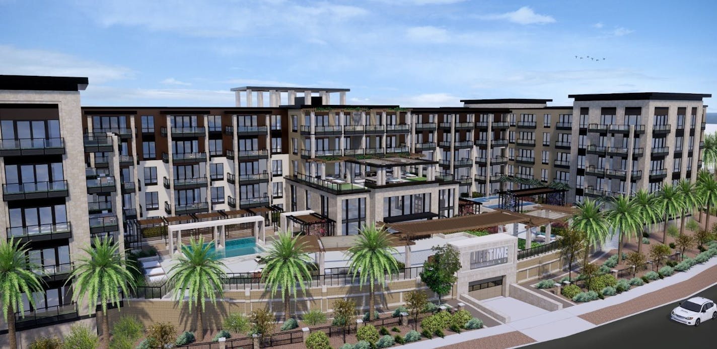 Life Time Living Green Valley will be located outside of Las Vegas and feature 148 residences with the more than 200,000-square-foot Life Time Athletic club close by. Courtesy Life Time