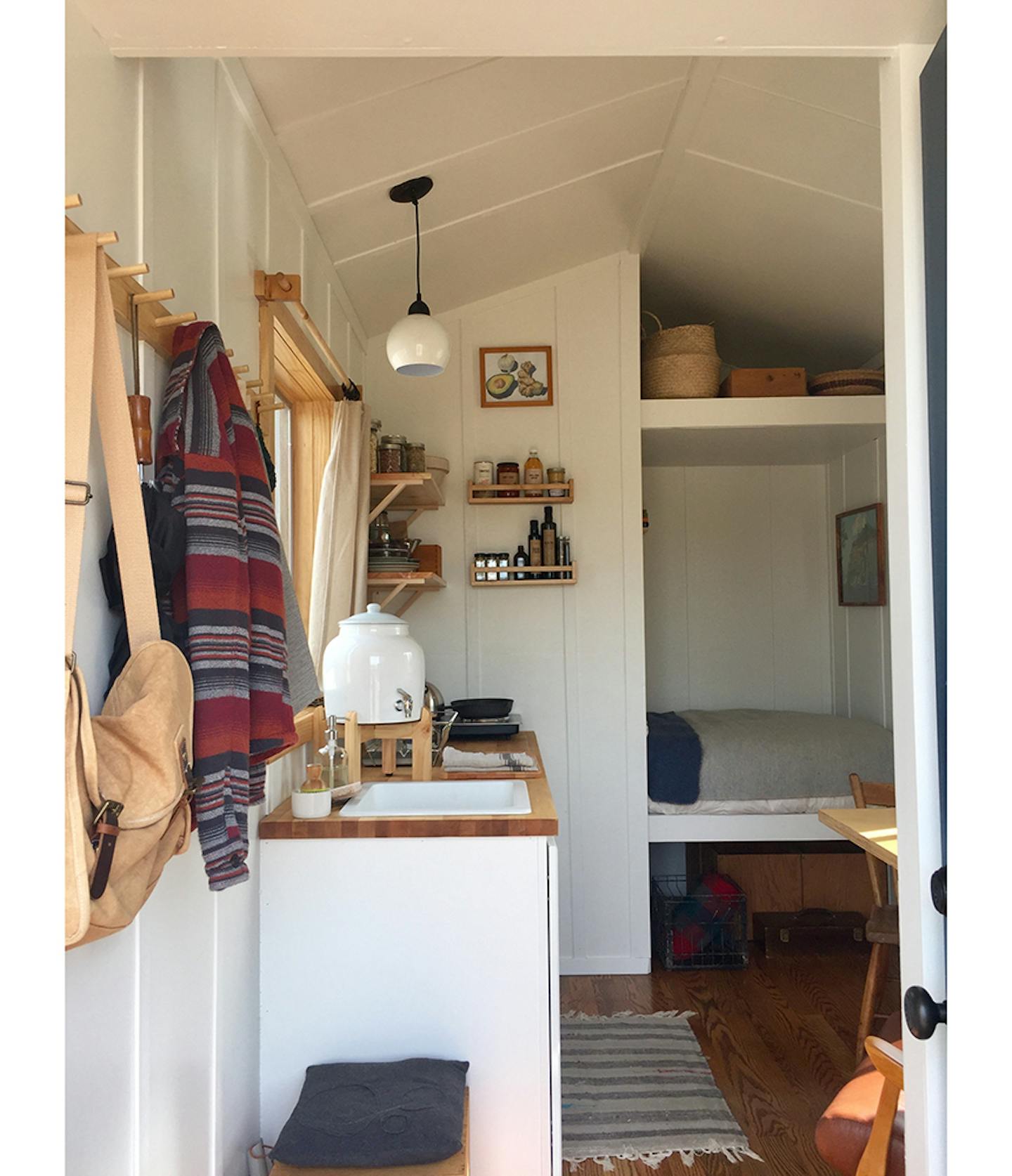 The interior of the prototype tiny house.