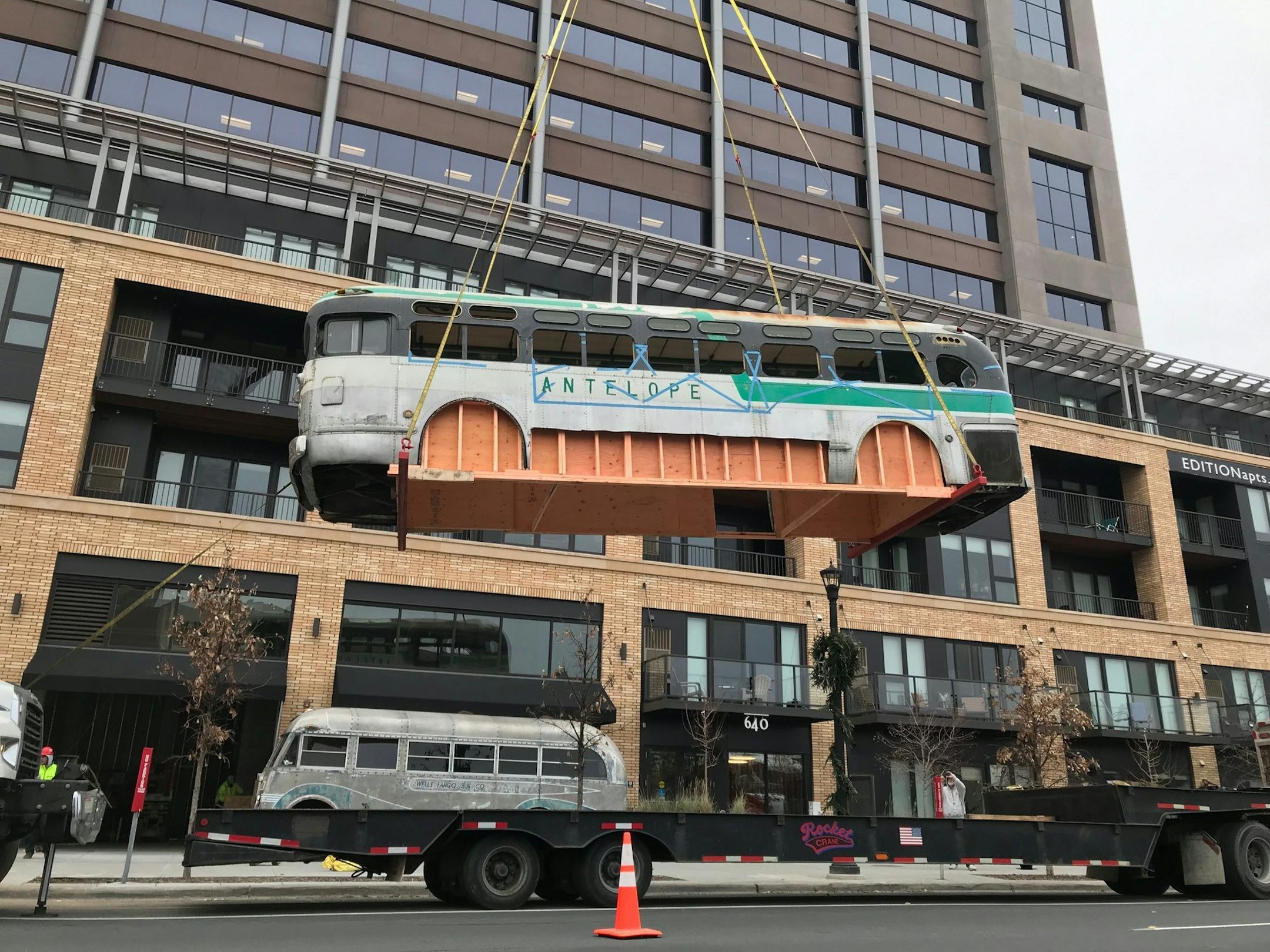 Bus Stop Brewhouse brought in two vintage buses.