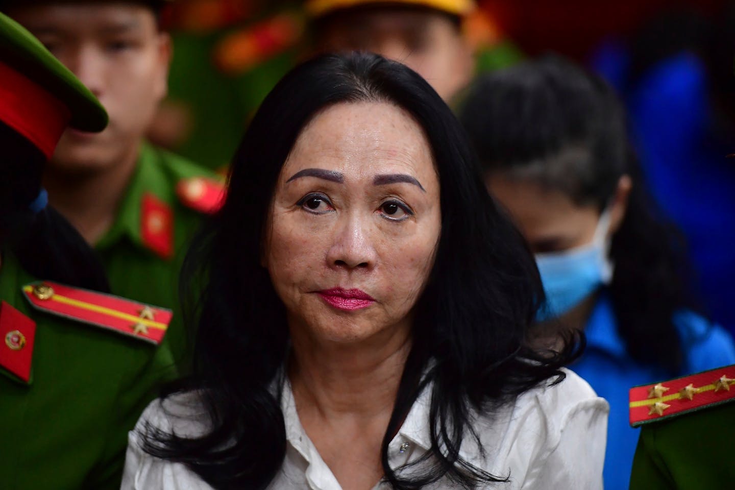 Business woman Truong My Lan attends a trial in Ho Chi Minh City, Vietnam on Thursday, April 11, 2024. The real estate tycoon may face the death penal