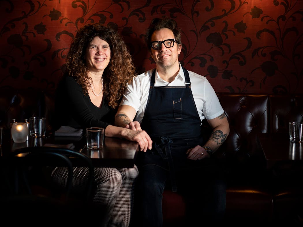 Snack Bar owners Nancy St. Pierre and Isaac Becker at the Minneapolis restaurant in 2020.