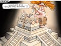 Sack cartoon: Trump's sacrifice